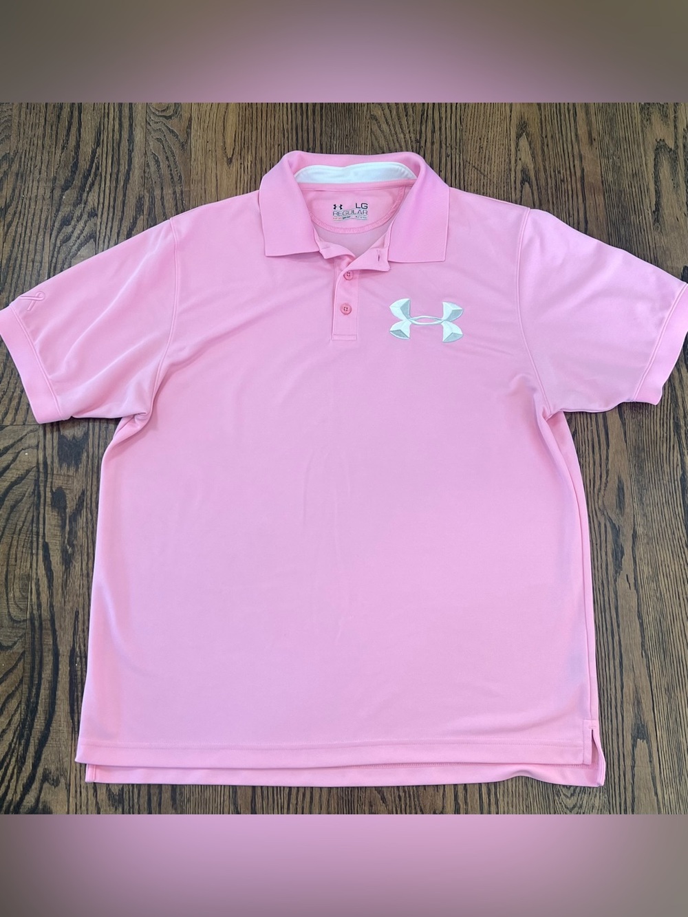 Under Armour Light Pink Polo with White Logo